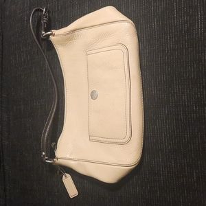 Coach Tan and Brown Leather Purse Bag.